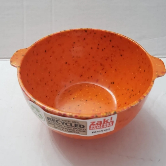ZAK Confetti 5 piece Melamine Condiment Mixing Bowl w/ Tab Handle 4.5" Orange - Picture 2 of 6